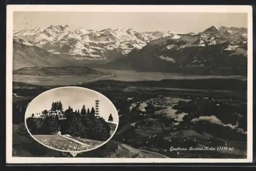 AK Bachtel-Kulm, Gasthaus Bachtel-Kulm, Panorama