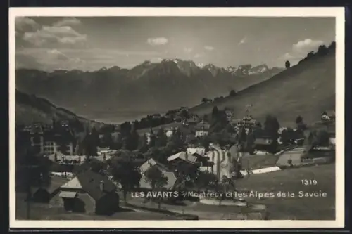 AK Les Avants-s-Montreux, Panorama et les Alpes de la Savoie