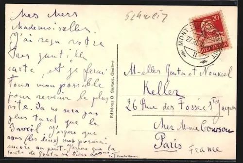 AK Les Avants-s-Montreux, Panorama et les Alpes de la Savoie