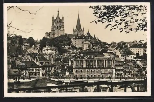 AK Lausanne, Schloss mit Brücke