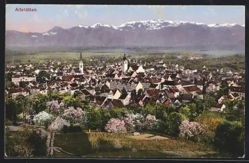 AK Altstätten, Teilansicht mit Kirche