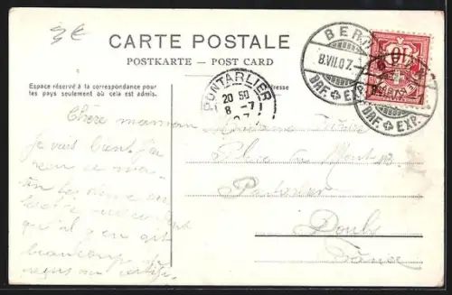 AK Neuchâtel, Château et les Alpes