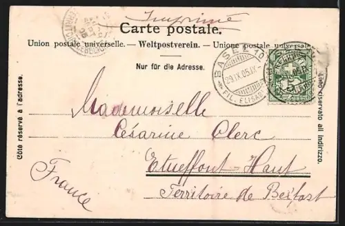 AK Basel, Marktplatz mit Spalenberg