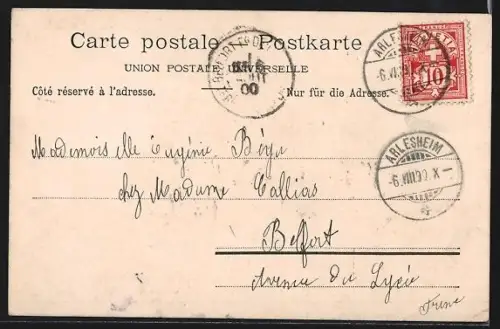 Künstler-AK Birseck /Baselland, Schloss Birseck