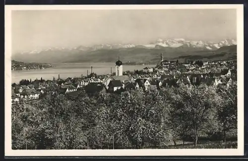 AK Thalwil, Teilansicht mit Kirche