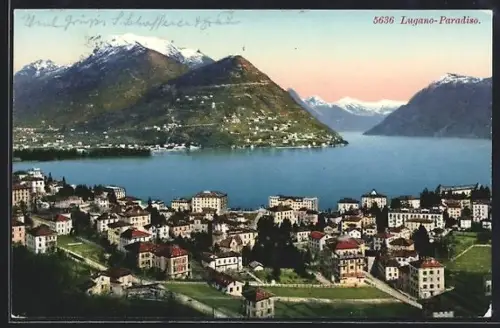 AK Lugano-Paradiso, Teilansicht mit Strassenpartie