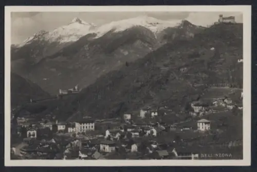 AK Bellinzona, Teilansicht mit Burg