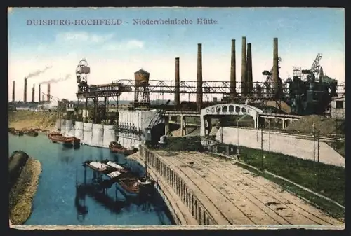 AK Duisburg-Hochfeld, Blick auf die Niederrheinische Hütte