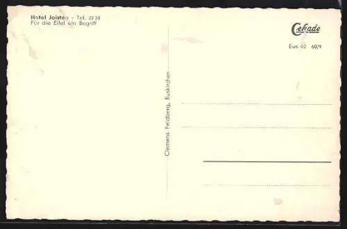 AK Euskirchen, Hotel Joisten, Frontalansicht