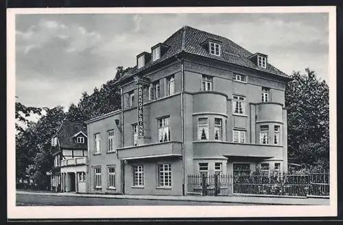 AK Bad Eilsen, Parkhotel, Bes. F. Rinne, Werbung für Gilde-Bräu Hannover