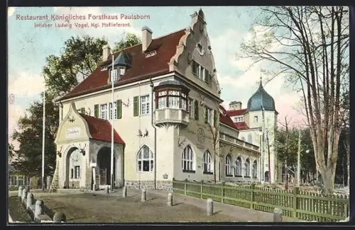 AK Berlin-Grunewald, Restaurant Königliches Forsthaus Paulsborn