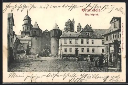 AK Braunfels, Marktplatz mit Gasthauf zum Solmser Hof