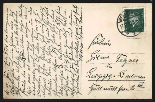 AK Berlin, Blick in die Friedrichstrasse bei Nacht