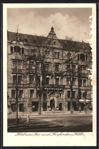 AK Berlin-Charlottenburg, Hotel am Zoo und Restaurant Kurfürsten-Keller v. V. Köhler, Kurfürstendamm 25