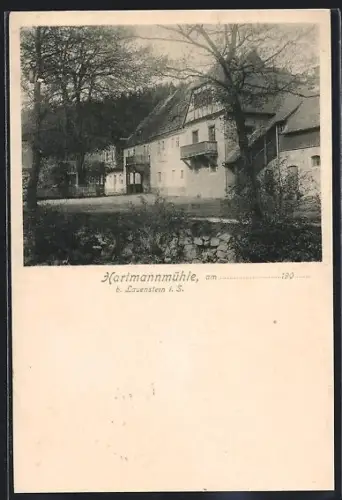 AK Hartmannmühle b. Lauenstein, Aussenansicht mit Grünanlagen