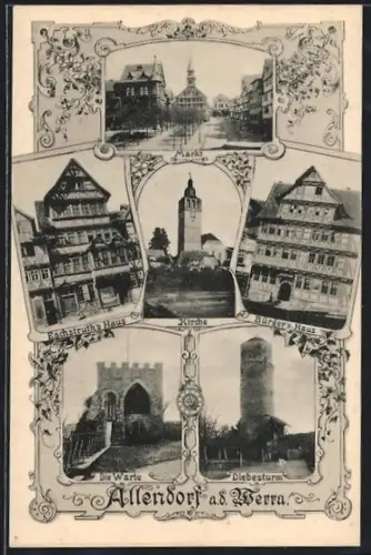 AK Allendorf a. d. Werra, Eschstuth's haus Diebesturm, Kirche