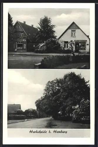 AK Harksheide b. Hamburg, Ortspartie und Strassenpartie