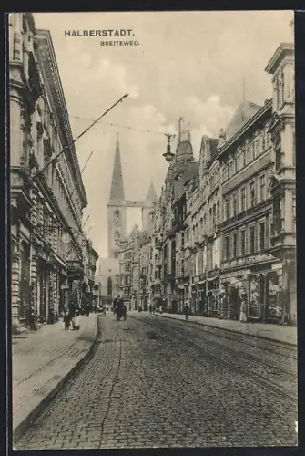AK Halberstadt, Blick in den Breiteweg