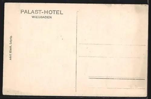 AK Wiesbaden, Strassenpartie am Palast-Hotel