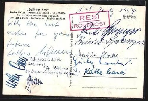 AK Berlin-Kreuzberg, Ballhaus Resi an der Hasenheide 29, Innenansicht