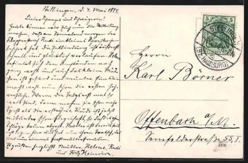 AK Hamburg-Barmbek, Blick auf die Hochbahnstrecke