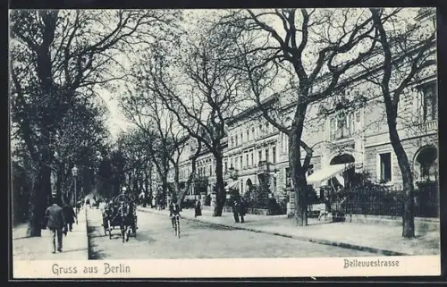 AK Berlin-Tiergarten, Partie in der Bellevuestrasse
