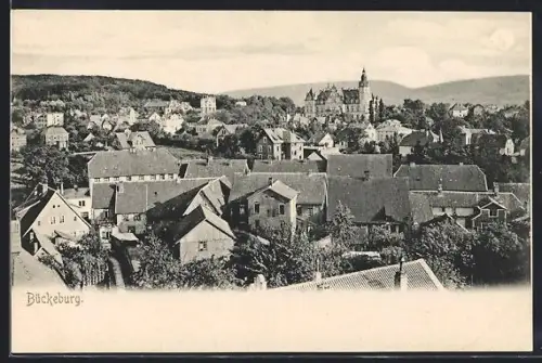 AK Bückeburg, Stadtansicht mit Schloss