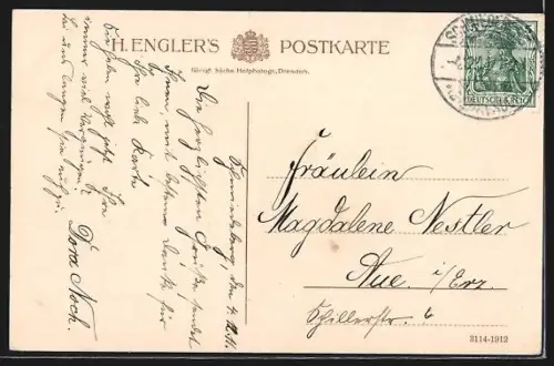 AK Schmiedeberg /Sächs. Erzgeb., Ortsansicht aus der Vogelschau