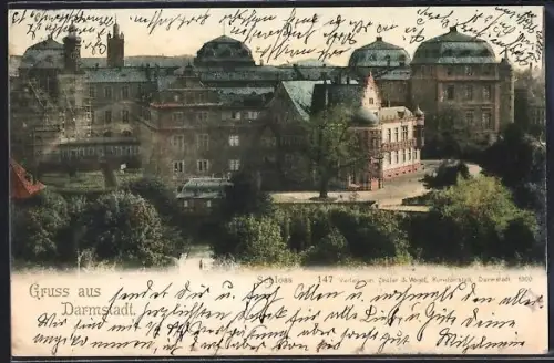 AK Darmstadt, Blick zum Schloss