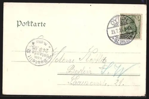 AK Oybin, Blick zum Hotel Engelmann