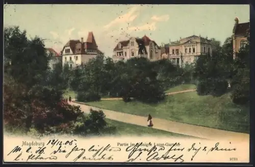 AK Magdeburg, Partie im Königin Luise Garten