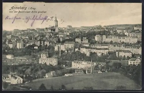 AK Annaberg i. Erz., Von der Buchholzer Höhe gesehen