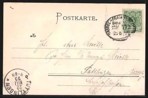 Künstler-AK Bad Nauheim, Ortsansicht aus der Vogelschau