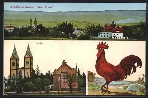 AK Arenberg, Kirche, roter Hahn