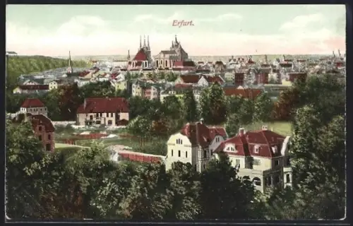 AK Erfurt, Ortsansicht aus der Vogelschau