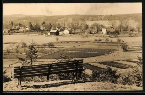 AK Teupitz / Königs Wusterhausen, Dorfansicht, Felder, Landschaft