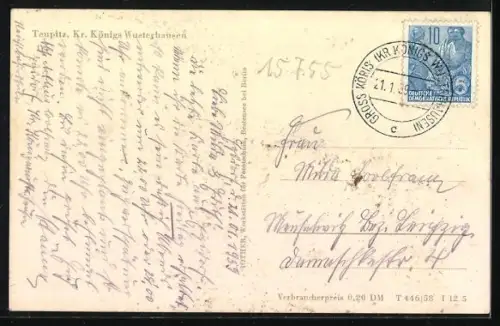 AK Teupitz / Königs Wusterhausen, Dorfansicht, Felder, Landschaft