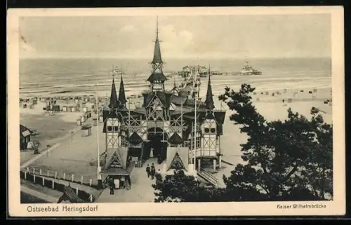AK Heringsdorf / Ostseebad, Kaiser Wilhelmbrücke