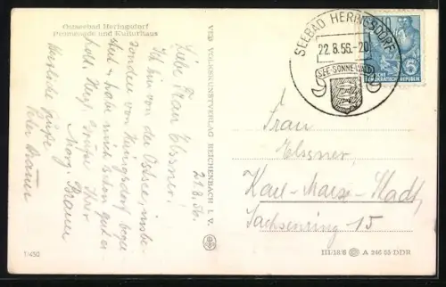 AK Heringsdorf / Ostseebad, Promenade, Kulturhaus