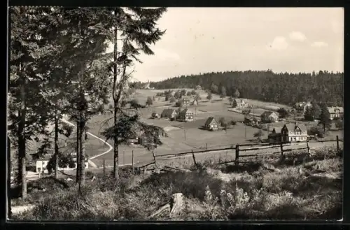 AK Mühlleithen i. Vogtland, Blick auf den Ort