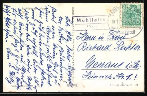 AK Mühlleithen i. Vogtland, Blick auf den Ort