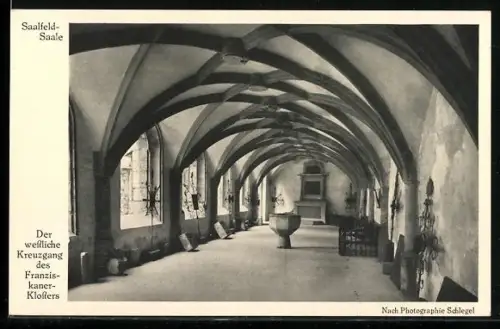 AK Saalfeld / Saale, Westliche Kreuzgang des Franziskanerklosters