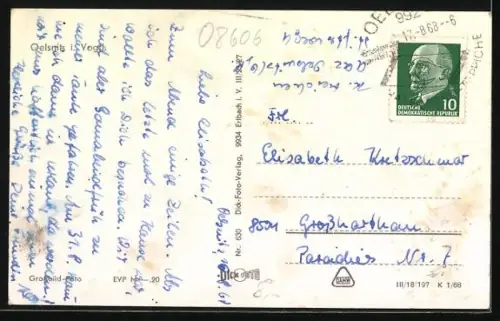 AK Oelsnitz / Vogtland, Blick auf die Ortschaft