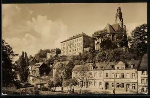 AK Adorf / Vogtland, Ortsansicht mit Kirche