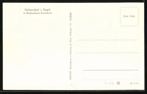 AK Hohendorf / Vogtland, Gesamtansicht aus der Vogelschau