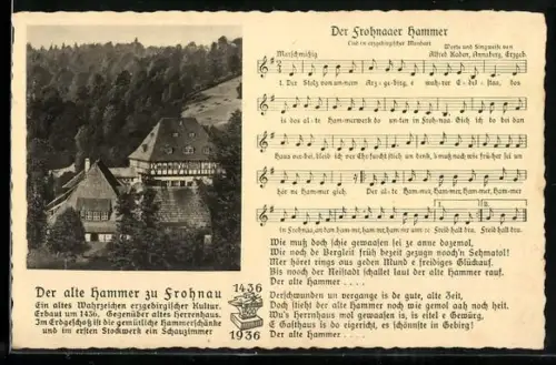 AK Frohnau / Erzg., Der Frohnauer Hammer, Liedtext