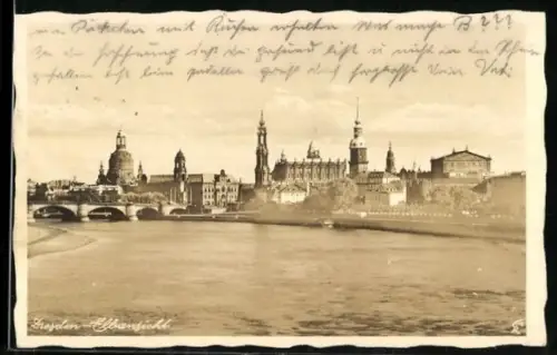 AK Dresden, Elbansicht mit Altststadt