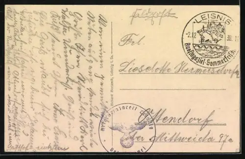 AK Leisnig, Blick von Fischendorf mit Flusspartie