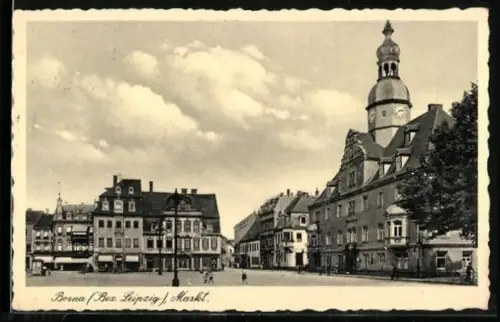 AK Borna / Sachsen, Markt
