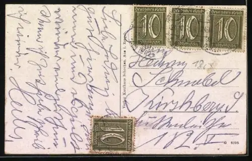 AK Aue / Erzgebirge, Partie in den Karolaanlagen